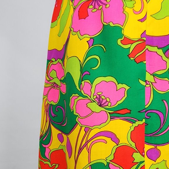 Vintage Pikake Made In Hawaii 70s Floral Dress Size M/L - Picture 13 of 16